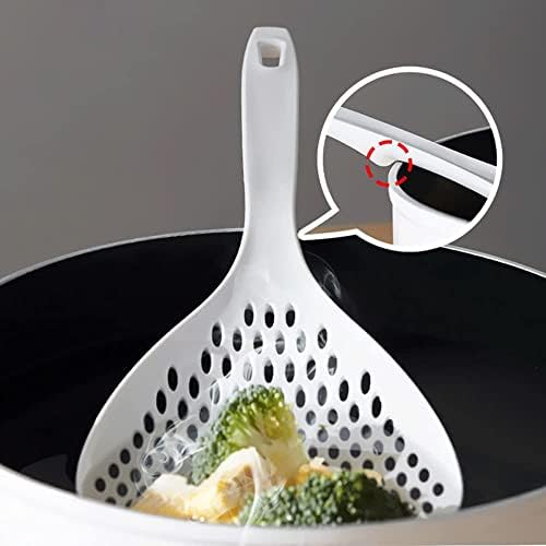 2 Pieces Plastic Skimmer Spoon with Handle White and Orange