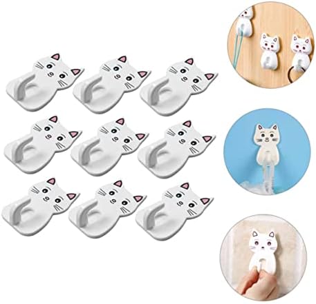 BUGUUYO 9PCS Cat Towel Hooks for Bathroom Storage