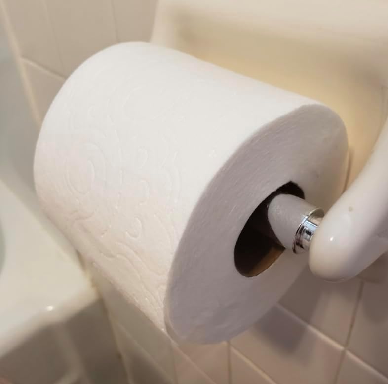 Rocky Mountain Goods Universal Toilet Paper Holder - Spring Loaded Chrome