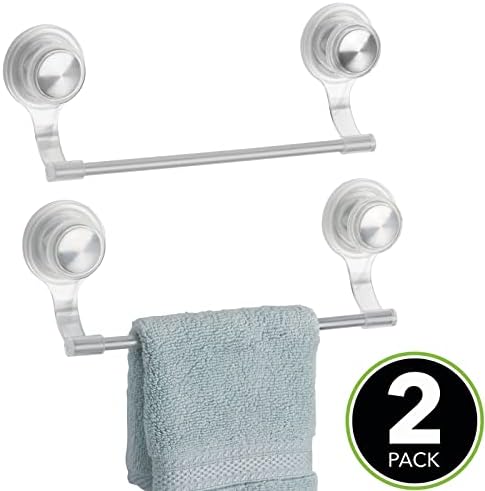 mDesign Towel Bar 2 Pack Clear Stainless Steel