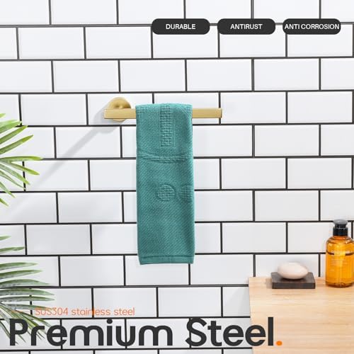 AONEON Hand Towel Ring Stainless Steel Brushed Gold Wall Mounted