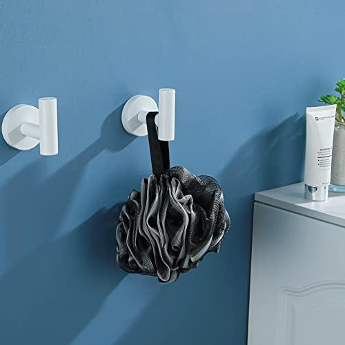 SEABEFORE White Towel Hooks 2 Count Stainless Steel