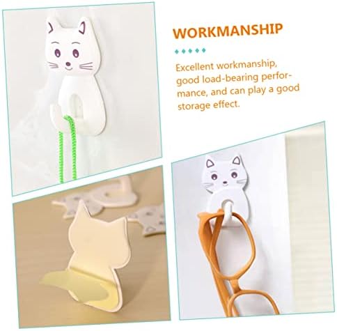Amosfun 9PCS Adorable Cat Shaped Wall Hooks for Bathroom Storage