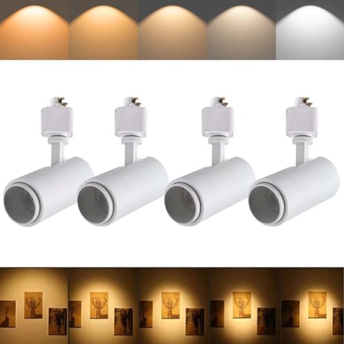 5CCT LED Track Lighting Heads 12W Dimmable 4-Pack