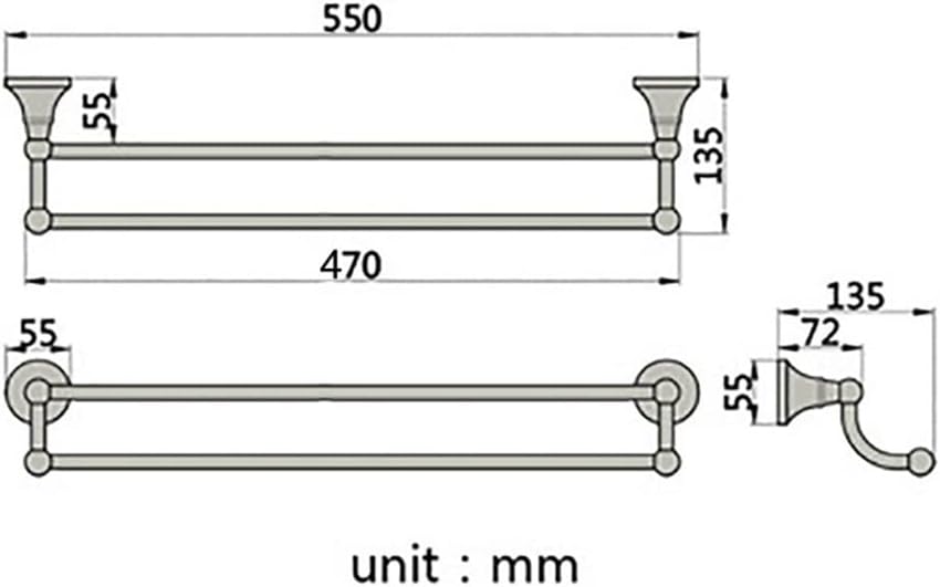 ANNBKA Double Towel Bar Wall Mounted Chrome