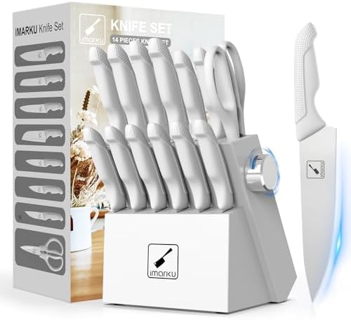 imarku 14-Piece Kitchen Knife Set with Block