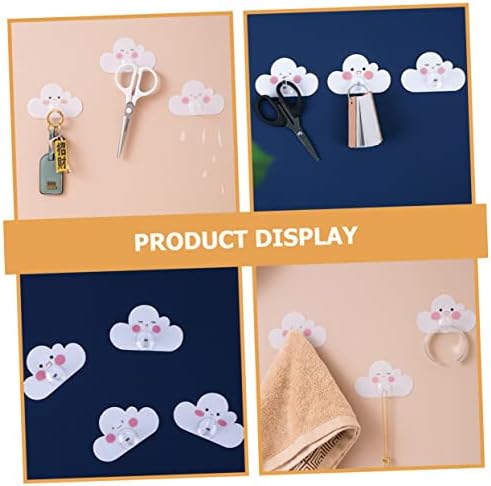 12pcs Cloud Shape Adhesive Wall Hooks for Coats Towels