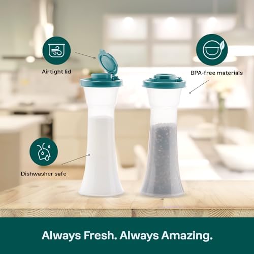 Tupperware Hourglass Salt Pepper Shaker Set 1