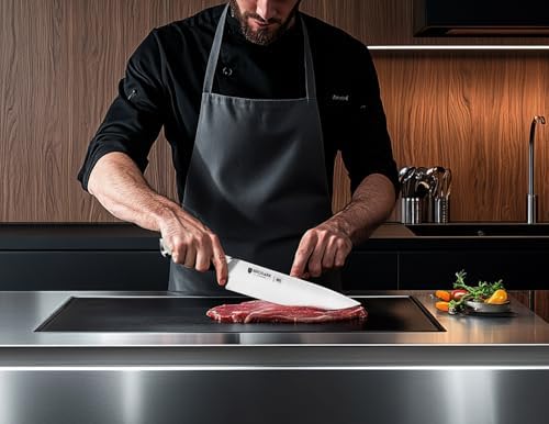 BRODARK Ivory Series 15Pc Chef Knife Set with Block and Sharpener