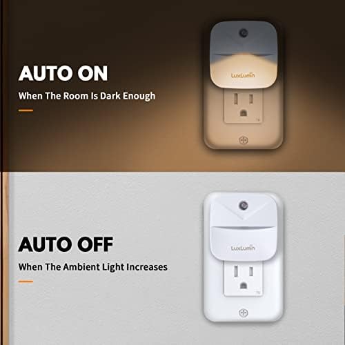 LuxLumin LED Night Lights with Dusk-to-Dawn Sensor 6 Packs