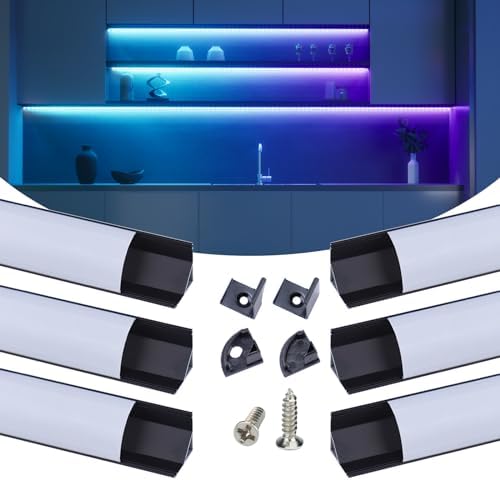 Muzata Waterproof LED Strip Light 164FT 96LEDsm Black Channel System