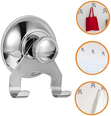 Parliky Stainless Steel Suction Cup Shower Hooks Bathroom Organizer