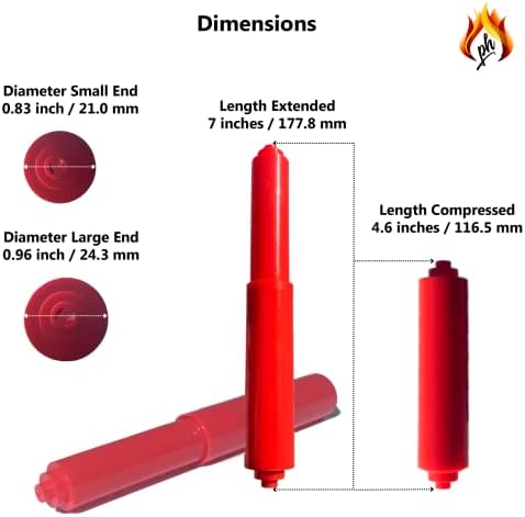 Red Toilet Paper Holder Spring Rod Replacement 7 Inch 1