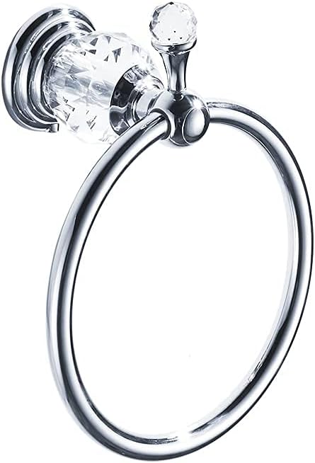 WOLIBEER Chrome Towel Ring with Crystal Balls