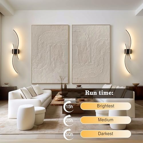 Battery Operated Wall Sconces Set of Two with Remote Control