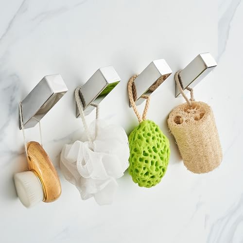 YJ YANJUN Chrome Towel Hook Set of 4 - Modern Bathroom Robe Hook