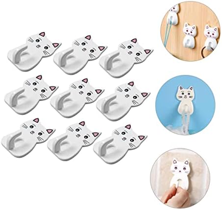 Amosfun 9PCS Adorable Cat Shaped Wall Hooks for Bathroom Storage