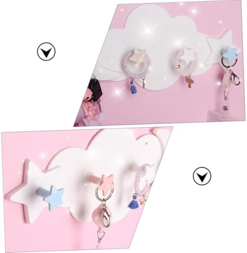 Healifty Adhesive Wall Hooks 2pcs Cloud Moon Star Design