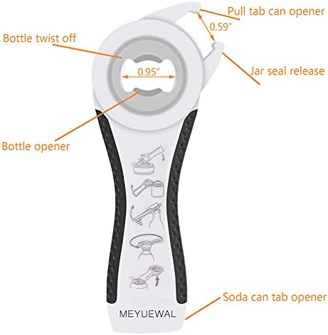 MEYUEWAL 5 in 1 Jar Opener Bottle Opener Kit White