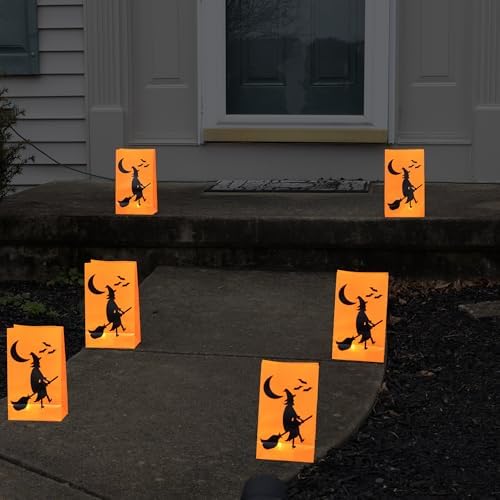 LumaBase Battery Operated Luminaria Kit with Timer Witch - Set of 6 1