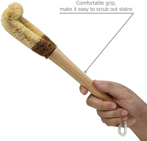 EIKS 2 Pack Bottle Cleaning Brushes with Coconut Fiber Bristles 1