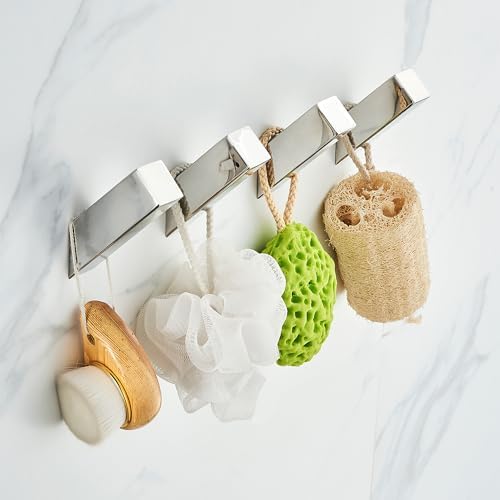 YJ YANJUN Chrome Towel Hook Set of 4 - Modern Bathroom Robe Hook