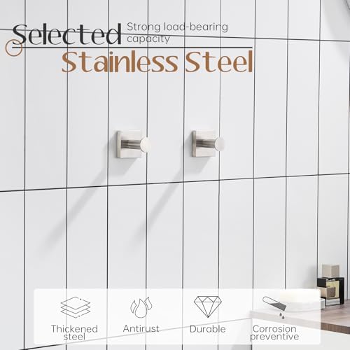 KOKOSIRI 2-Pack Stainless Steel Robe Hooks