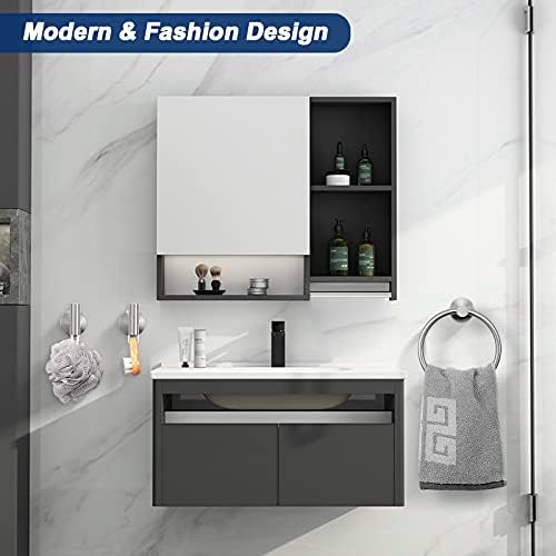 NearMoon 3-Piece Bathroom Hardware Set - Brushed Nickel Towel Ring Hooks