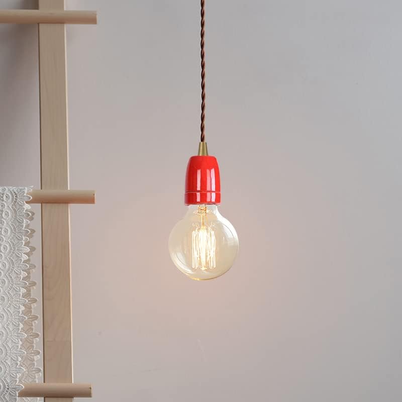 KAYYELAMP Red E26 Ceramic Base Mini Pendant Light Fixture Set of Three