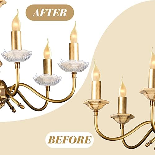 Bonuci 6 Pcs Chandelier Bobeche Replacement with 4 Side Holes