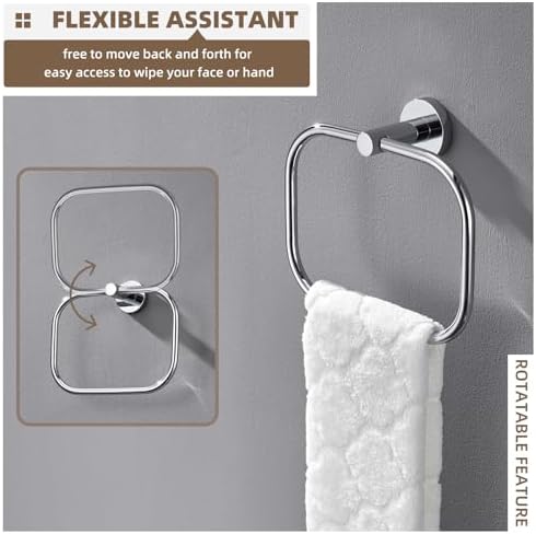 Angle Simple Swivel Towel Ring Chrome