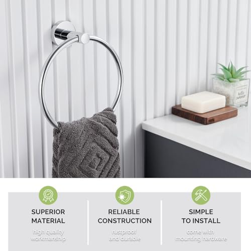 Angle Simple Chrome Towel Ring - Stylish and Durable