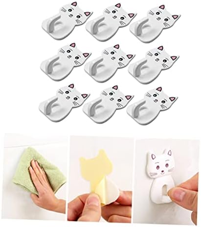 DECHOUS 9pcs Adorable Cat Wall Hooks for Bathroom