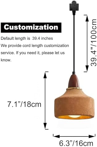 Kiven L Style 2-Wire Track Pendant Light with Brown Ceramic Globe