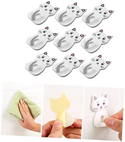 9pcs Cat Shaped Towel Hooks for Bathroom Storage 1