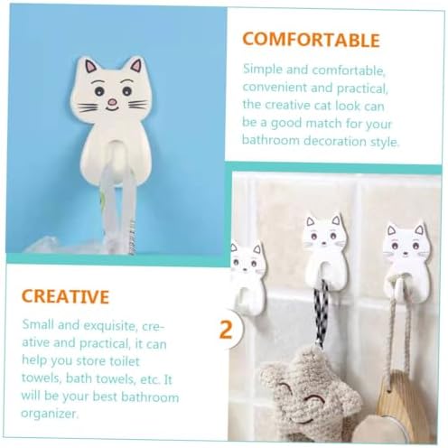 9pcs Cat Shaped Towel Hooks for Bathroom Storage 1