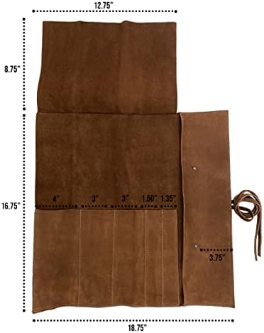 Hide Drink Rustic Knife Roll Case with 5 Pockets 1