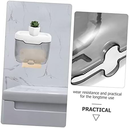 JECOMPRIS Toilet Paper Holder with Shelf Space-Saving Transparent Design