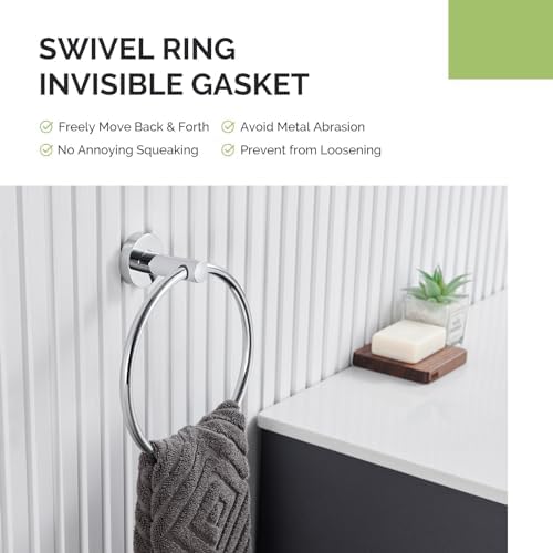 Angle Simple Chrome Towel Ring - Stylish and Durable