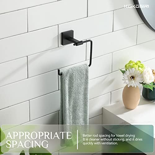 KOKOSIRI Matte Black Towel Ring B3007BK 1