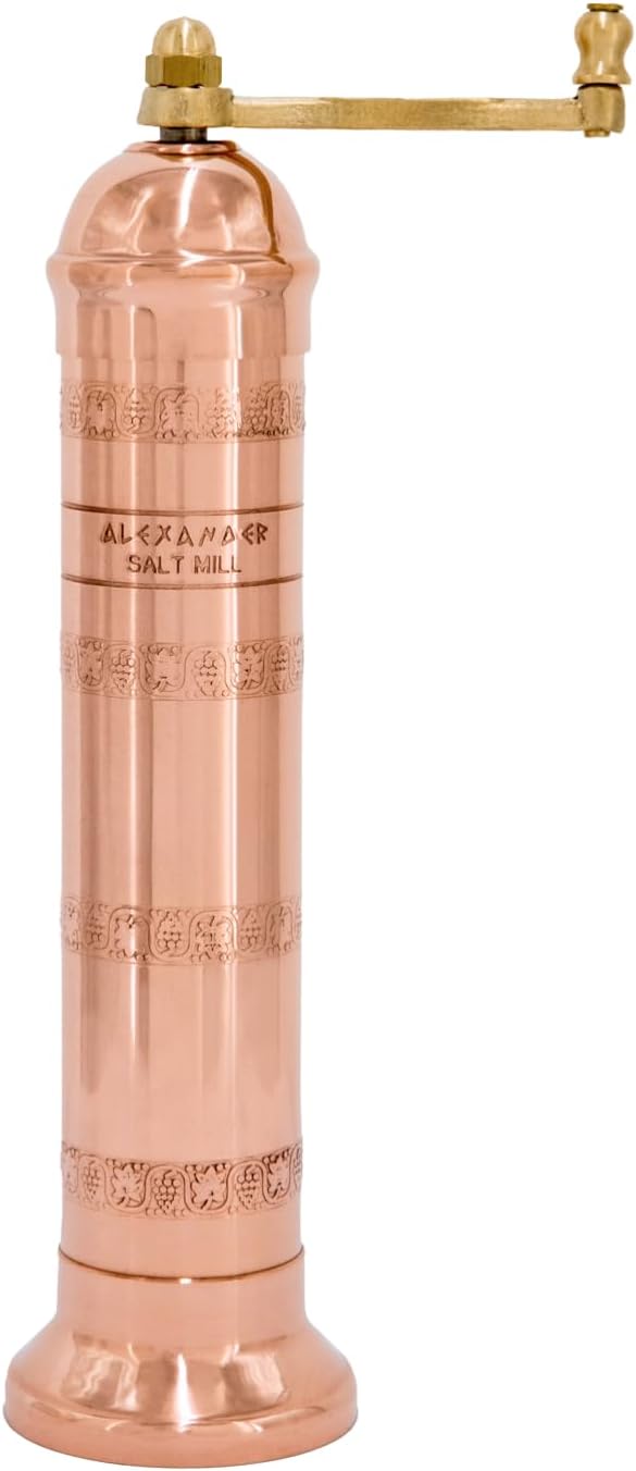 Alexander Home Greek Salt Mill 9 Inch Tall Copper