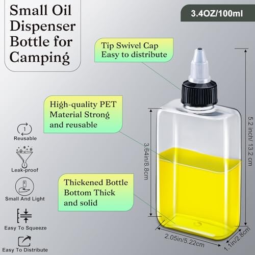 Yaomiao 50 Pcs 34 Oz Clear Oil Squeeze Bottles with Twist Top