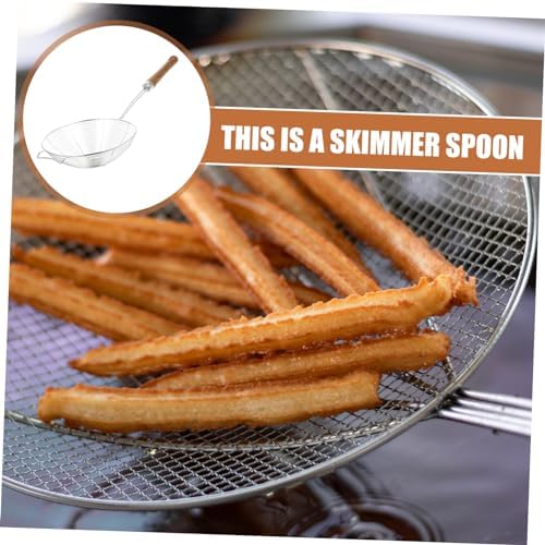 Luxshiny 304 Stainless Steel Skimmer with Wooden Handle 1