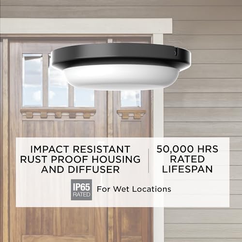 AFX Dean LED Flush Mount Ceiling Light - 8 Black