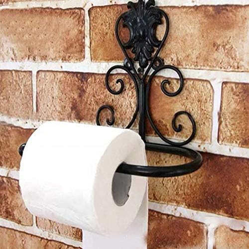 Heaven2017 Black Metal Toilet Paper Holder Wall Mount