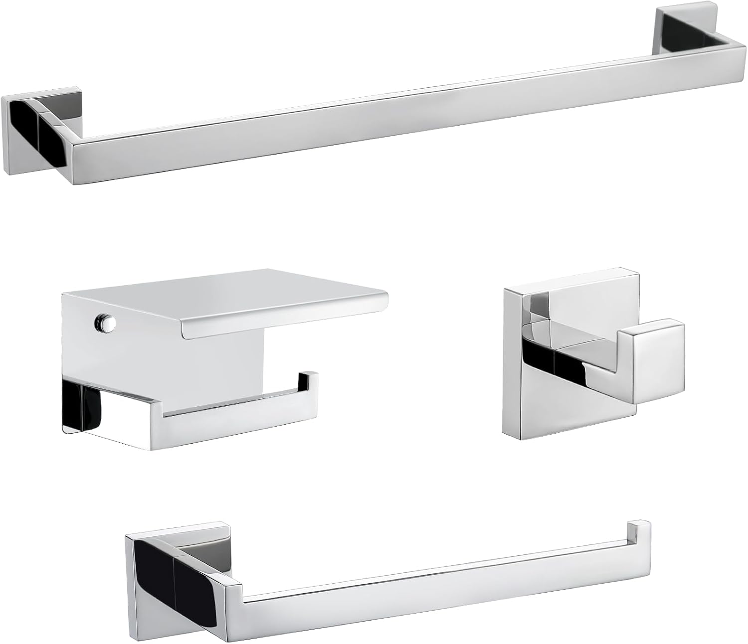 TURS 4-Piece Stainless Steel Towel Bar Set for Bathroom Wall Mount