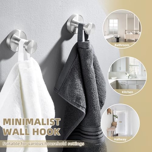 APLusee Towel Hook 2 Pack Brushed Nickel 1