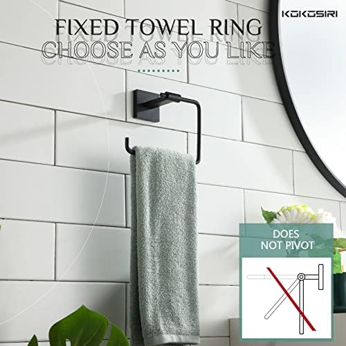 KOKOSIRI Matte Black Towel Ring B3007BK 1