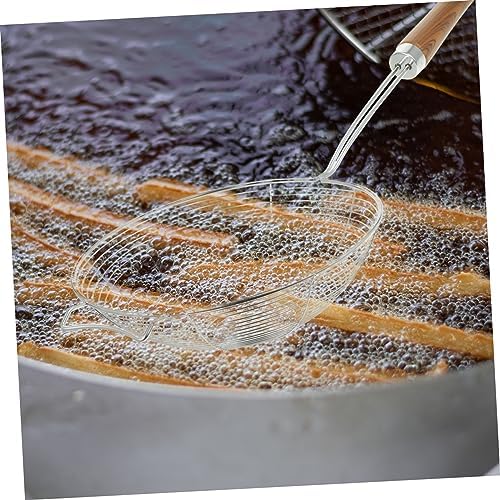 BRIGHTFUFU 304 Stainless Steel Skimmer Spoon with Wooden Handle