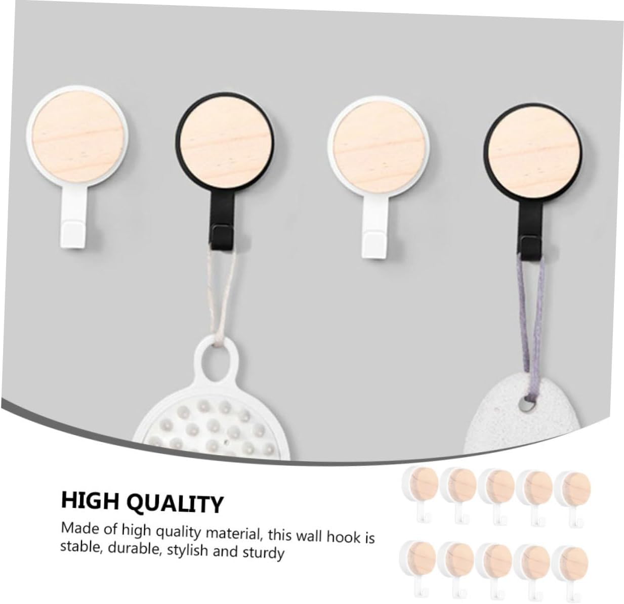 Unomor 10pcs Wall-Mounted Towel Hooks for Bathroom 1
